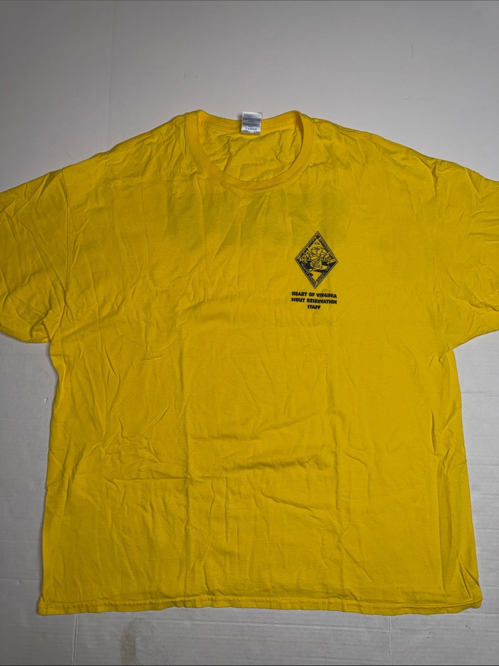 Gildan Yellow Short-Sleeve Heart of Virginia Scout Reservation Staff T-Shirt